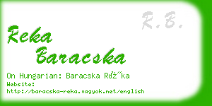 reka baracska business card